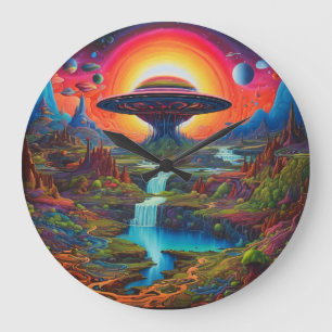 Psychedelic Dreamscape Alien Grote Klok