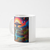 Psychedelic Dreamscape Alien Koffiemok (Voorkant links)