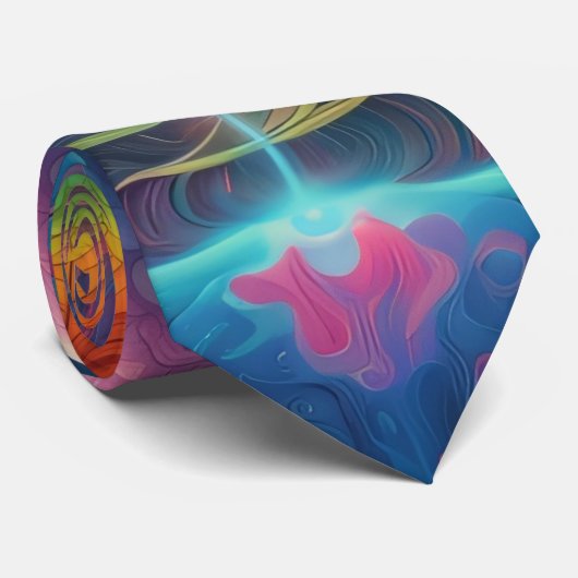 Psychedelic Dreamscape Stropdas (Opgerold)