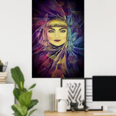 Psychedelic Dreamweaver Girl - Surrealisme schilde Poster (Thuiskantoor)