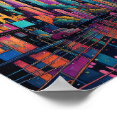 Psychedelic Drippy City Art Poster (Hoek)