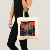 Psychedelic Drippy City Art Tote Bag (Voorkant (product))