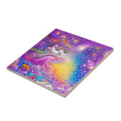 Psychedelic droomt kleurrijke waanzin abstracte ku tegeltje (Zijkant)