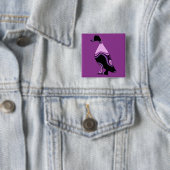 Psychedelic Duck Vierkante Button 5,1 Cm (In situ)