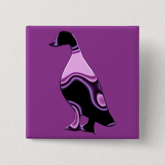 Psychedelic Duck Vierkante Button 5,1 Cm (Voorkant)
