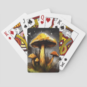 Psychedelic Earthy paddenstoelen Generative AI Pokerkaarten