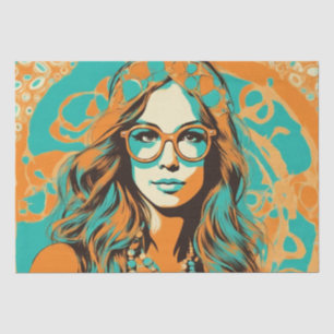 Psychedelic: Een 1960s Retro Hippie Decoupage Pape Tissuepapier