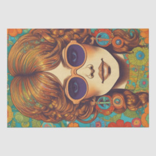 Psychedelic: Een 1960s Retro Hippie Decoupage Pape Tissuepapier