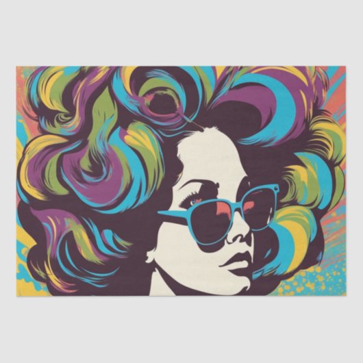 Psychedelic: Een 1960s Retro Hippie Decoupage Pape Tissuepapier (Voorkant)