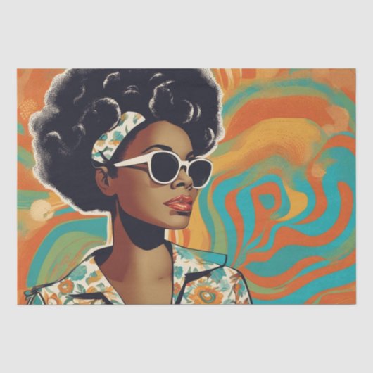 Psychedelic: Een 1960s Retro Hippie Decoupage Pape Tissuepapier (Voorkant)