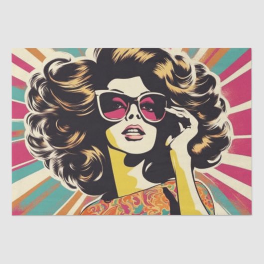 Psychedelic: Een 1960s Retro Hippie Decoupage Pape Tissuepapier (Voorkant)