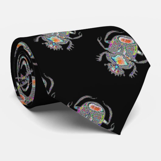 Psychedelic Egyptian scarab kever Stropdas (Opgerold)