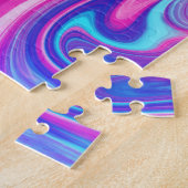 Psychedelic Electric Acoustic Semi Guitars Art Legpuzzel (Zijkant)