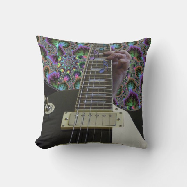 Psychedelic Electric Guitar Music Pillow Kussen (Voorkant)