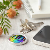 Psychedelic Electric Piano Keyboard en Flowers Sleutelhanger (Zijkant)