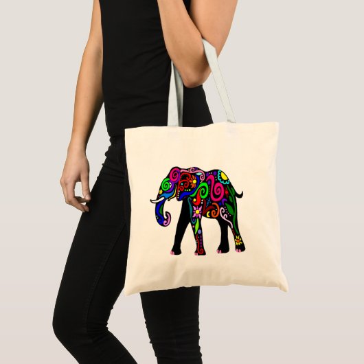 Psychedelic Elephant Bag Tote Bag (Voorkant (product))