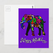 Psychedelic Elephant Briefkaart (Voorkant / Achterkant)