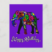 Psychedelic Elephant Briefkaart (Voorkant)