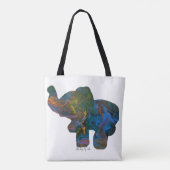Psychedelic Elephant Canvas tas (Achterkant)