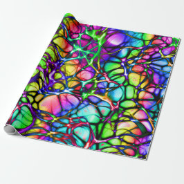 Psychedelic en Colorful Network of Lines Cadeaupapier