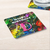 Psychedelic en Gilt Alcohol Ink Kartonnen Onderzetters (Schuin)