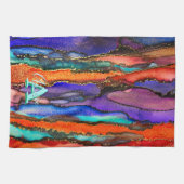 Psychedelic en Gilt Alcohol Ink Kitchen Towels Theedoek (Horizontaal)