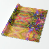 Psychedelic en multikleurenvlinder cadeaupapier (Uitgerold)