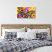 Psychedelic en multikleurenvlinder canvas afdruk (Insitu (Slaapkamer))