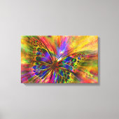 Psychedelic en multikleurenvlinder canvas afdruk (Voorkant)