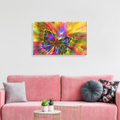 Psychedelic en multikleurenvlinder canvas afdruk (Insitu (Woonkamer))