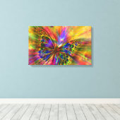 Psychedelic en multikleurenvlinder canvas afdruk (Insitu (Houten vloer))