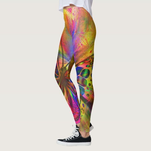 Psychedelic en multikleurenvlinder leggings (Links)