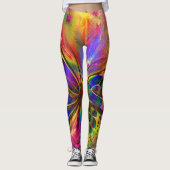 Psychedelic en multikleurenvlinder leggings (Voorkant)