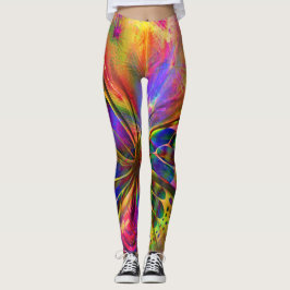 Psychedelic en multikleurenvlinder leggings