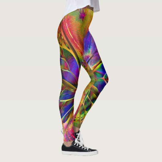 Psychedelic en multikleurenvlinder leggings (Rechts)