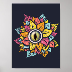 Psychedelic Evil Eye Colorful Trippy Poster
