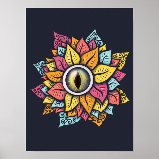 Psychedelic Evil Eye Colorful Trippy Poster (Voorkant)