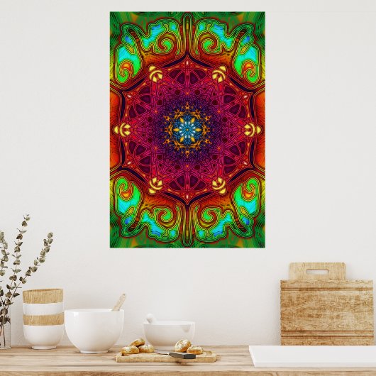 Psychedelic Excursions Mandala Art Poster (Keuken)