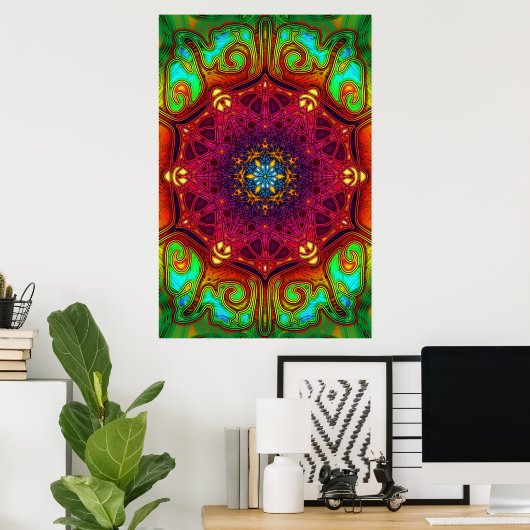 Psychedelic Excursions Mandala Art Poster (Thuiskantoor)