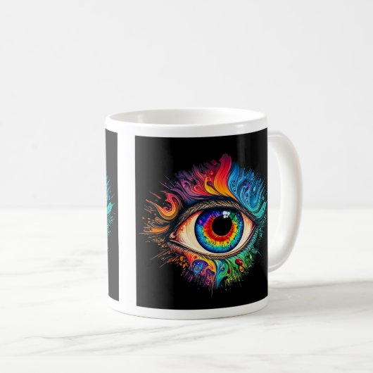 Psychedelic Eye Classic Mok, 11 oz Koffiemok (Voorkant rechts)