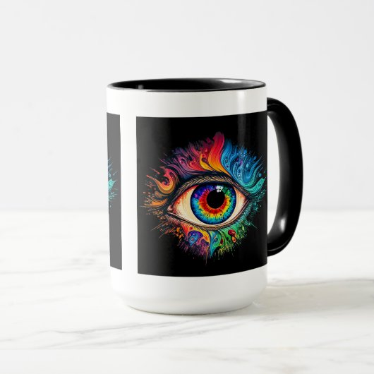 Psychedelic Eye Combo Mok, 15 oz Mok (Voorkant rechts)