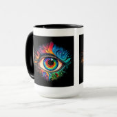 Psychedelic Eye Combo Mok, 15 oz Mok (Voorkant links)