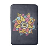 Psychedelic Eye Flower - Kleurrijke Trippy Art Badmat (Voorkant Verticaal)