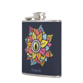 Psychedelic Eye Flower - Kleurrijke Trippy Art Heupfles (Links)