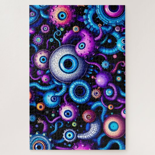 Psychedelic Eye Monster World - Alien Tentakel Hor Legpuzzel (Verticaal)