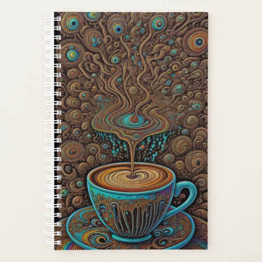Psychedelic Eye of Coffee Drip College Trippy Planner (Voorkant)
