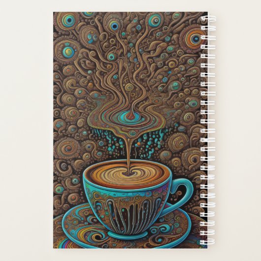 Psychedelic Eye of Coffee Drip College Trippy Planner (Achterkant)
