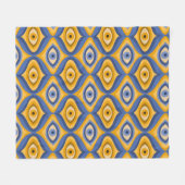 Psychedelic eye patroonindigo blauw geel fleece deken (Voorkant (Horizontaal))