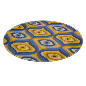 Psychedelic eye patroonindigo blauw geel snijplank (Hoek)