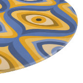 Psychedelic eye patroonindigo blauw geel snijplank (Hoek)